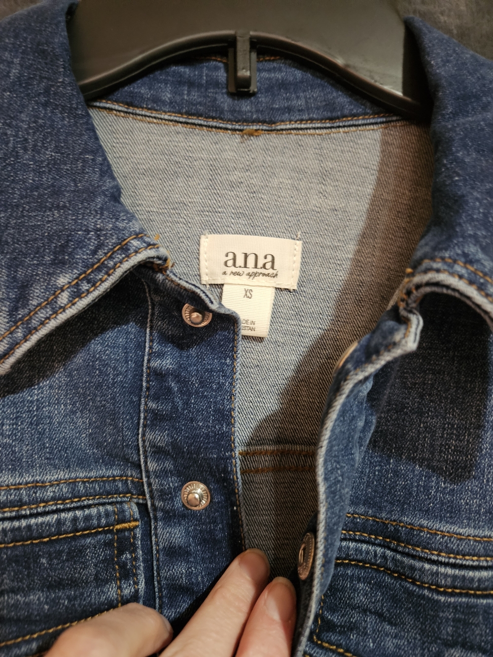a.n.a Dark Blue Denim Shirt Dress - Picture 3 of 6